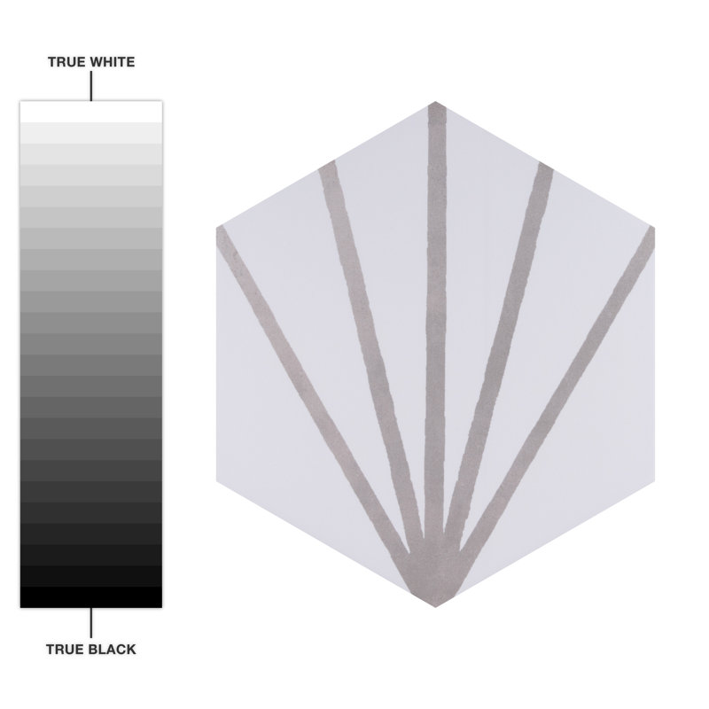 Horizon 7-3/4" x 9" Porcelain Wall & Floor Tile, White/Gray