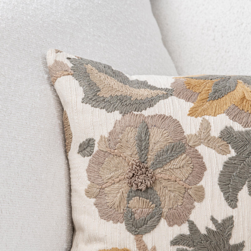 Jana Cotton Embroidered Throw Pillow