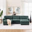 Canapé en forme de U en flanelle de nuage, canapé modulaire 3 places avec accoudoirs ronds et coussins multiples-129606246