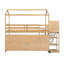 Lit mezzanine simple en bois avec glissoire, tablettes de rangement et rampe d'escalade, couleur bois-1865905401