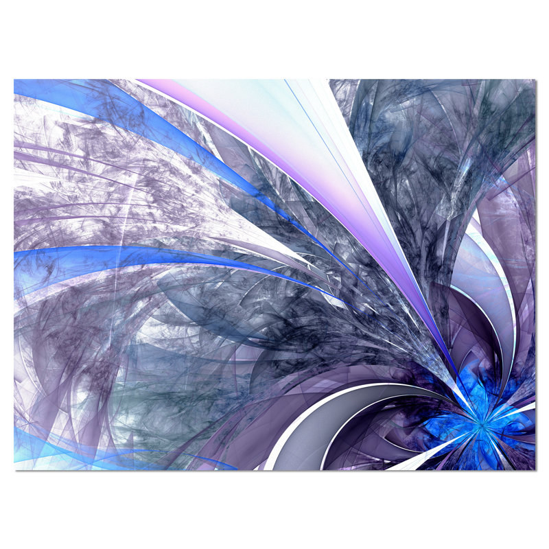«Bright Blue Fractal Flower Design», impression sur toile tendue, H 30 po x l 40 po x P 1 po