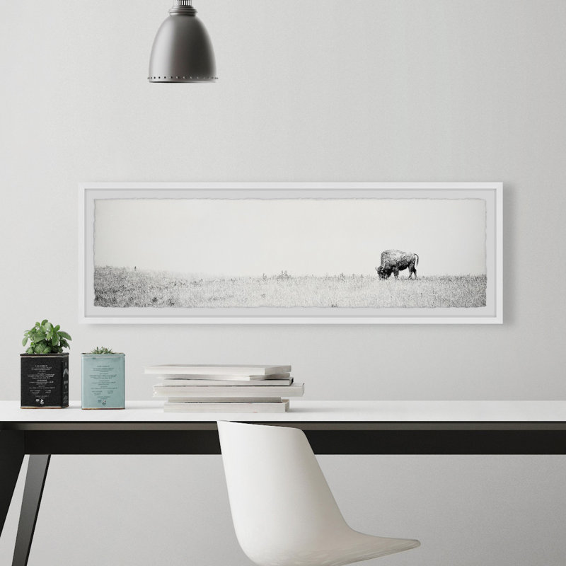 Wild Buffalo - Single Picture Frame Print, 25cm H x 76cm W x 3.81cm D
