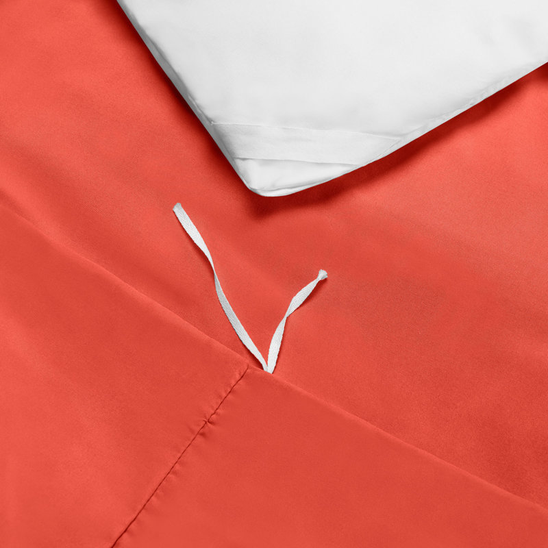 Modern & Contemporary Duvet Cover, Orange, Extra-long Twin Duvet Cover + 2 Additional Pieces