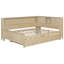 Lit de jour en bois avec tablettes de rangement et lit gigogne