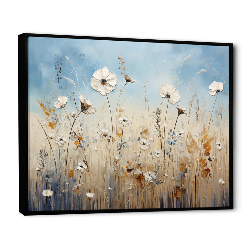 Minimalisme, Wildflower Wonderland III, reproduction sur toile, Cadre flottant noir, H 12 po x l 20 po