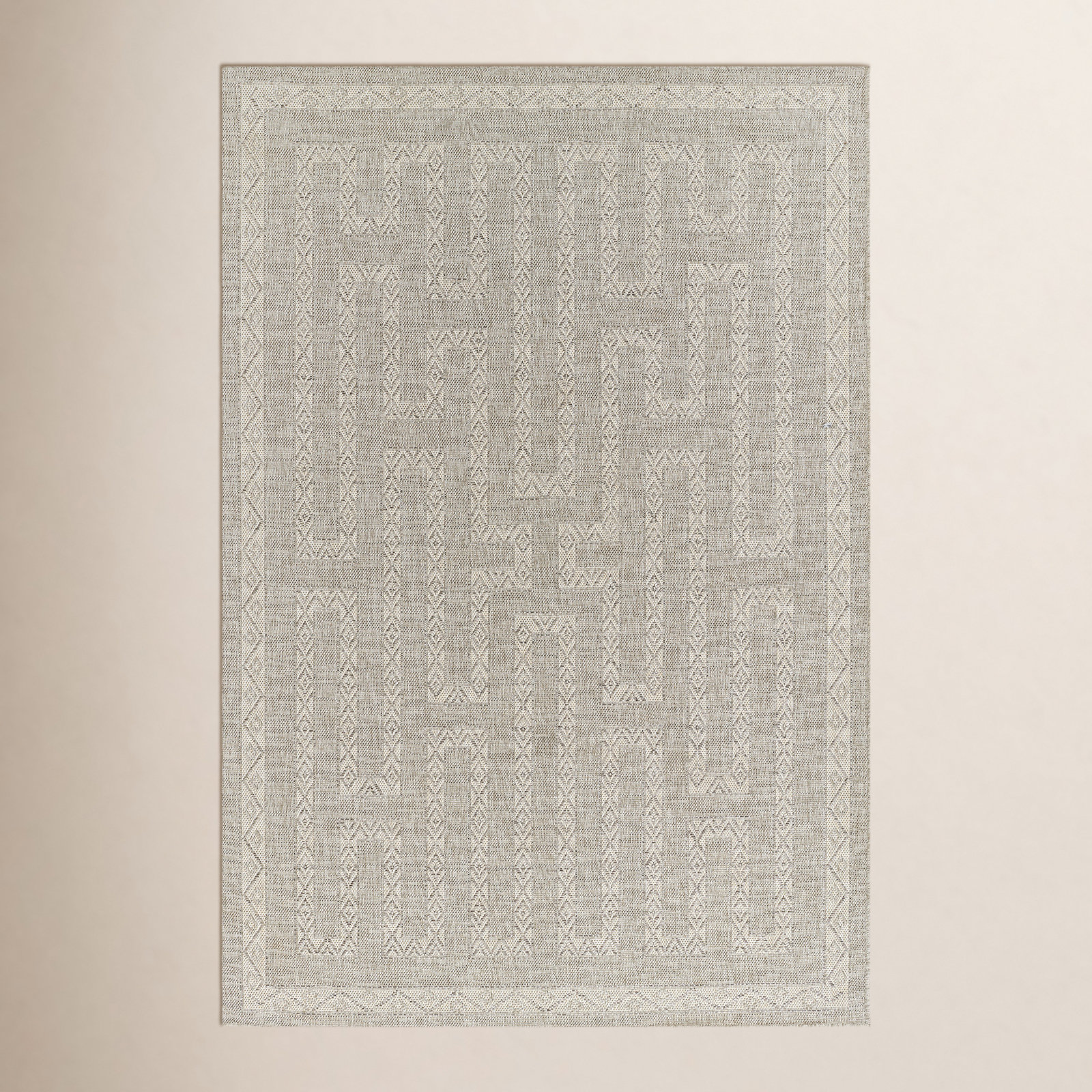Pavia Gray/Beige Indoor/Outdoor Rug, Rectangle 9' x 12'