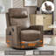 Fauteuil inclinable manuel en cuir véritable brun clair Camel avec fauteuil berçant et pivotant pour le salon-76610142