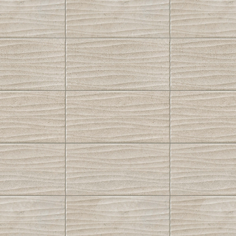 Carrelage mural en porcelaine Sensa Waves 11-3/4 po x 23-1/2 po, Light Grey