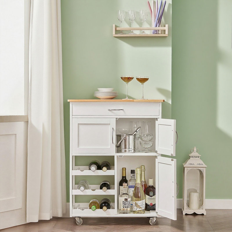 Rainer Kitchen Cart, White