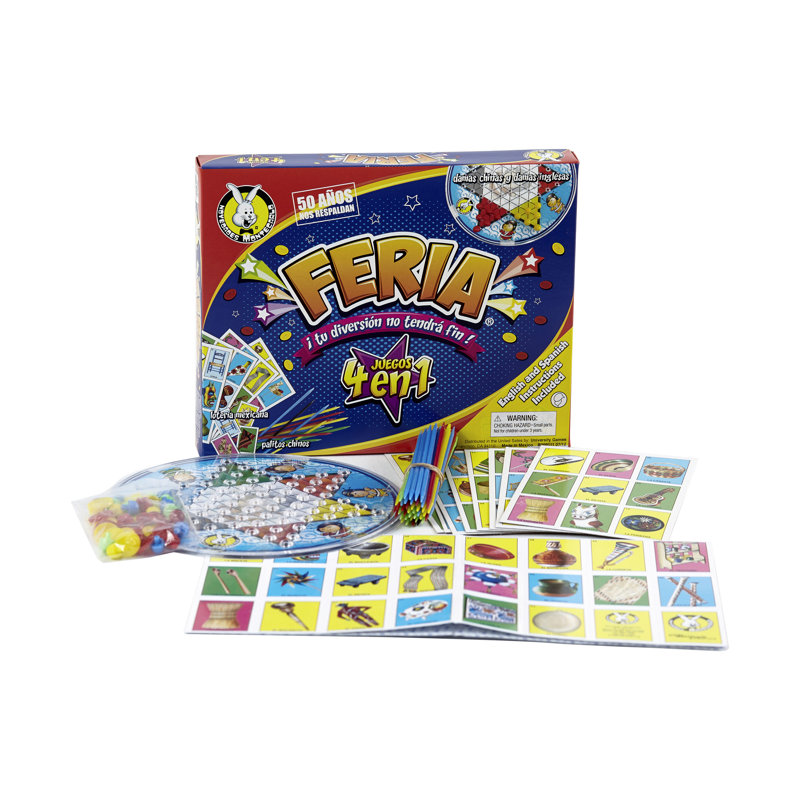 Multi-Color 4-in-1 Board Game Set for Kids and Family