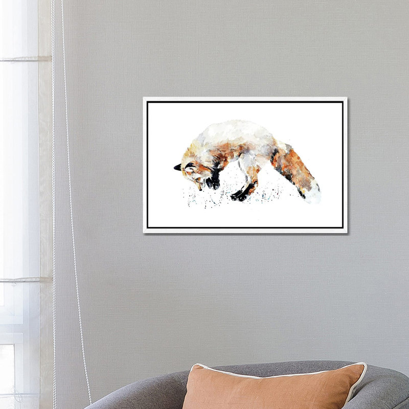 Mousing Fox II 1 Piece Wrapped Canvas Wall Art, 66.04 cm H x 45.72 cm W, White Framed