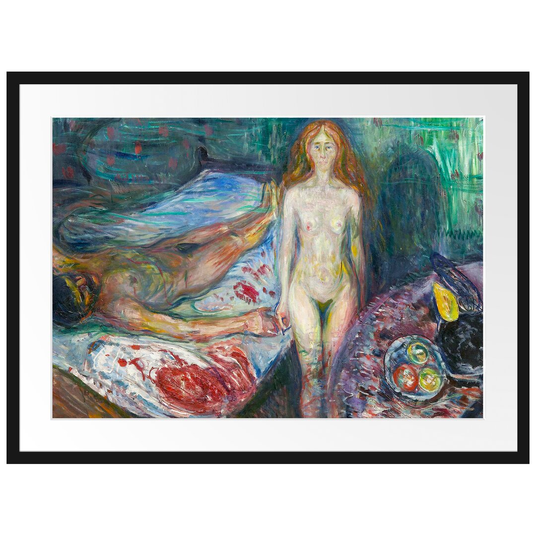 Gerahmter Kunstdruck Der Tod von Marat I von Edvard Munch