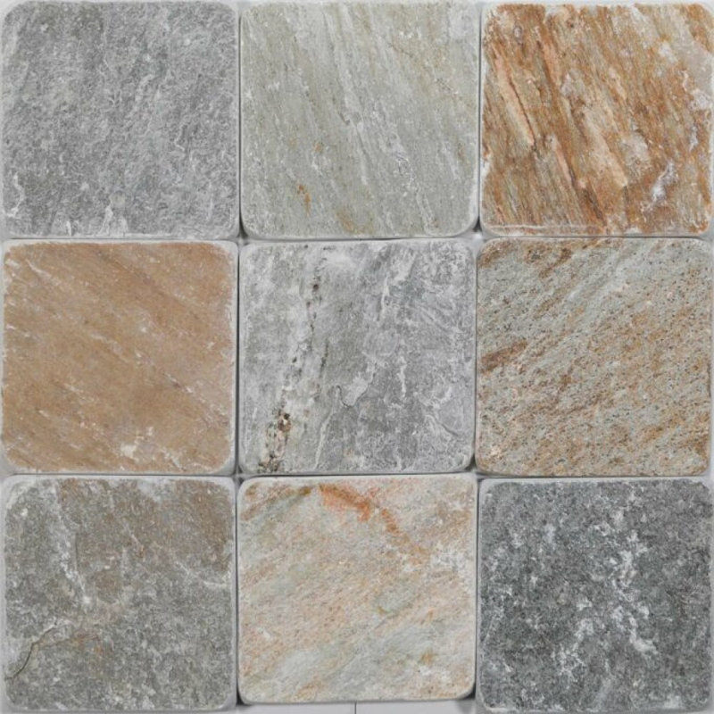 Carreau de mur et de plancher en pierre naturelle 4 po x 4 po Quartzite