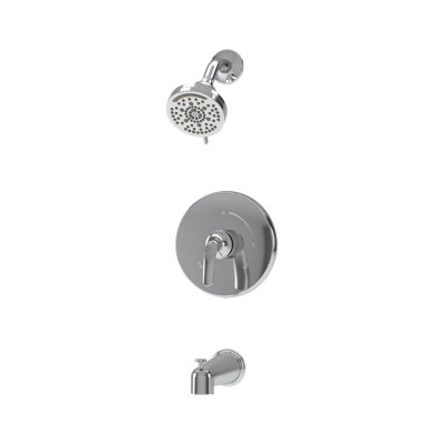 Ensemble de garniture de baignoire et douche à fixation murale Elm avec levier inverseur