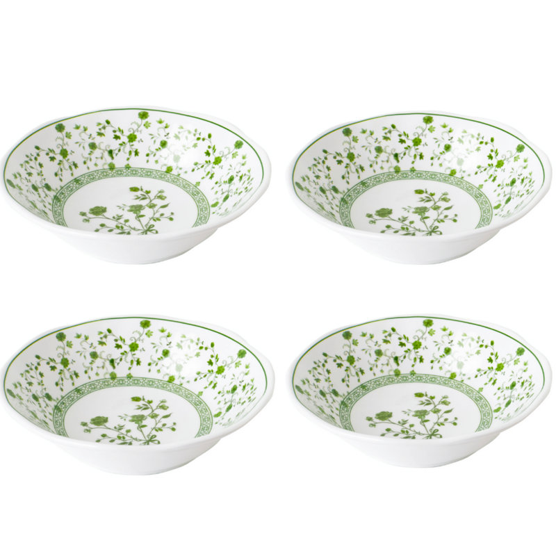 SET OF 4 SPRING GARDEN MELAMINE SOUP/CEREAL BOWLS