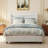 Upholstered Slatted Bed with Turned Gourd Legs-123875655