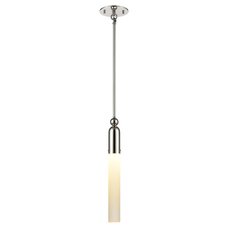 Luminaire suspendu cylindrique 1 lumière, Chrome