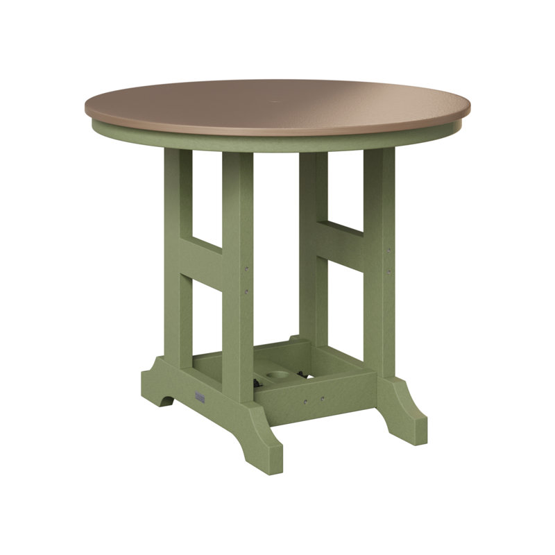 Berlin Gardens Garden Classic Round Dining Table, Hammered Top Bronze, Sage, 30.87" H x 38" W x 38" D