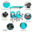 Chaises de camping pliables pour 2 personnes | Chaises doubles à double parasol avec auvent turquoise