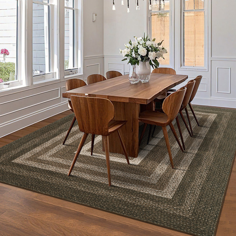 Large Machine Washable Rugs Modern Bordered Living Room Rugs Soft Ultra-Thin Braided Print Rugs Non-Slip Non Shedding Stain Resistant Indoor Carpet
