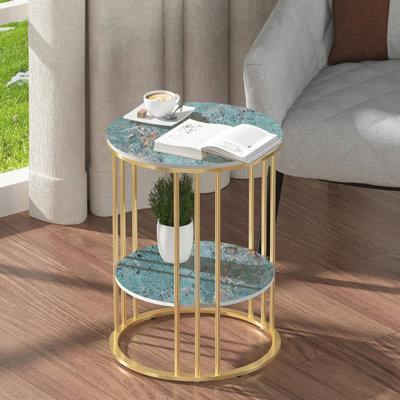 Thurner Marble Top Frame Round Side Table