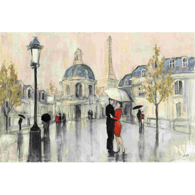 «Spring Rain Paris Eiffel» par Julia Purinton - peinture sur toile tendue