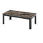 Ensemble de 3 pièces Table basse rectangulaire de style traditionnel Table de bout carrée Pieds en bois Plateau en faux marbre Mobilier en bois brun