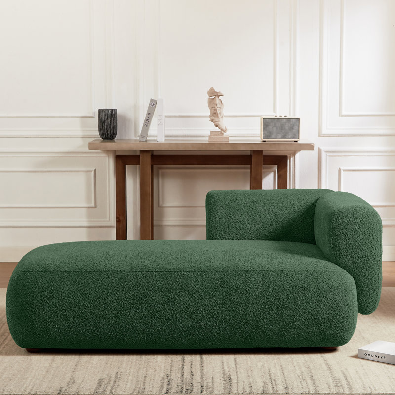 Chaise longue rembourrée Christinia, Orienté à gauche (vu de face), Vert