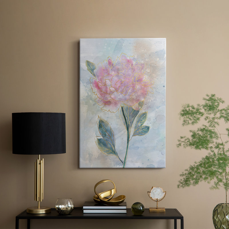 Vitrail pivoine - galerie Cavas sur mesure, H 18 po x l 12 po