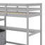 Lit mezzanine simple avec bureau et tablettes-290900513