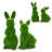 Flocked Green Easter Bunny Table Decor Set