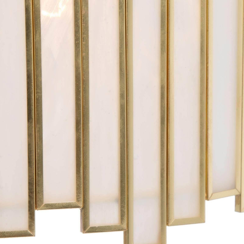 Lustre cylindrique à 4 lumières de 16 po de largeur Atchison et certifié UL, Doré, H 7 po x l 16 po x P 16 po