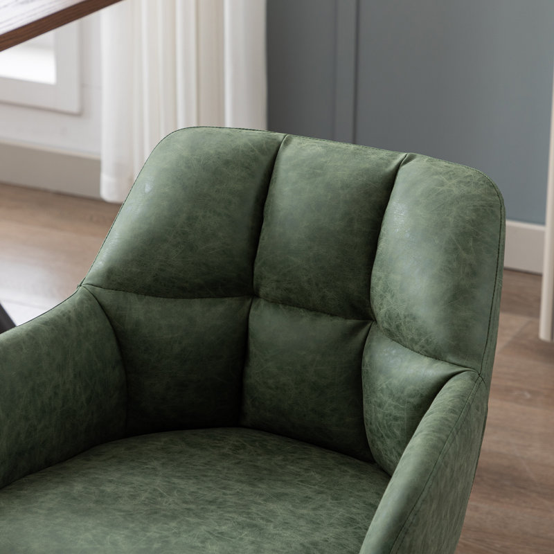 Ensemble de bureau moderne à 2 tiroirs avec chaise ergonomique à dossier en biscuit, Vert
