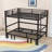 Metal Bunk Bed With Guardrails-626206294