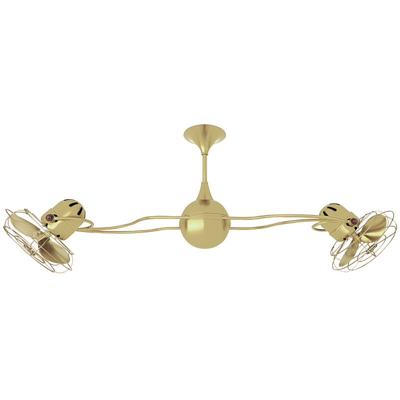 Italo Ventania Downrod Ceiling Fan, Brushed Brass