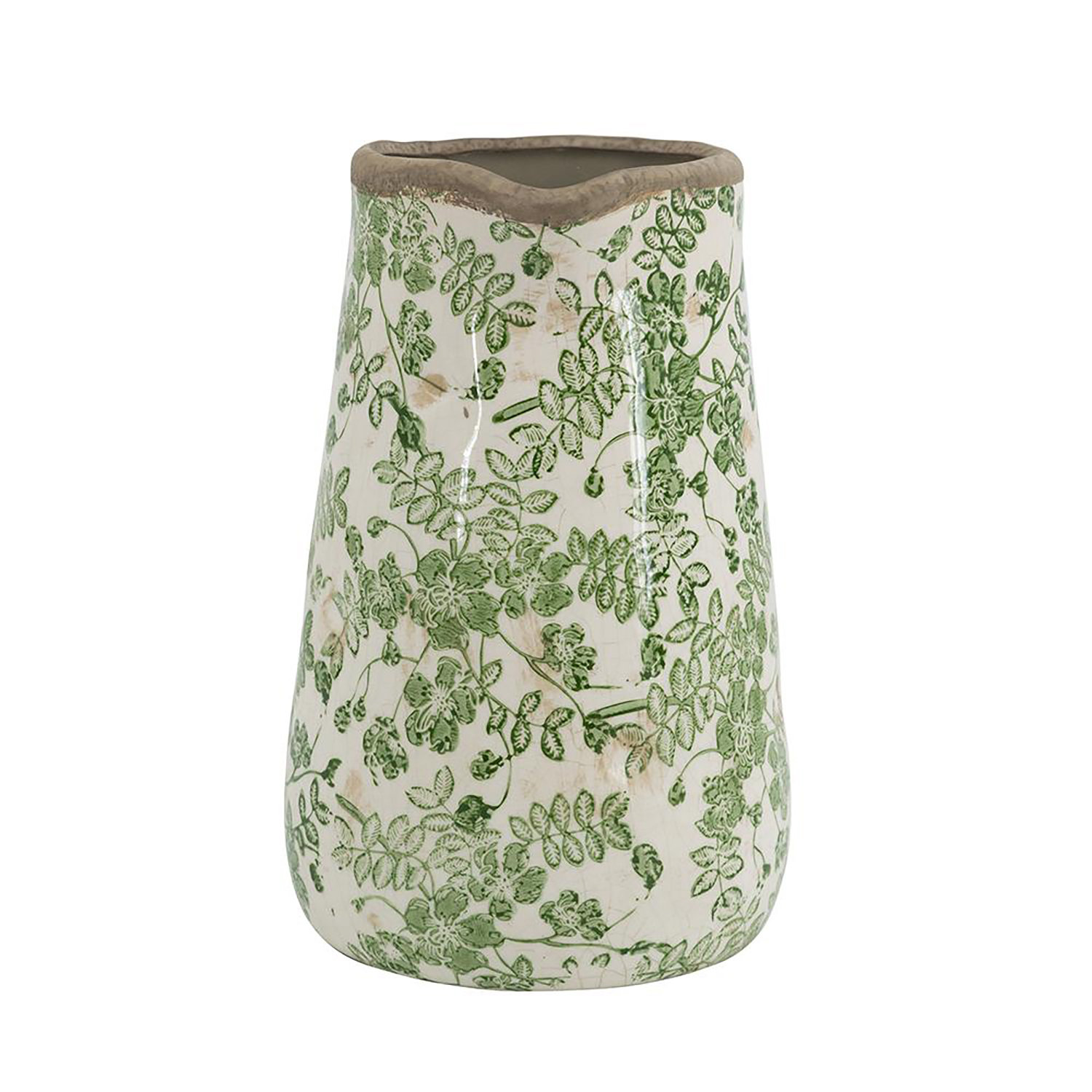 Winston Porter Flower Pitcher - Green/White | Wayfair