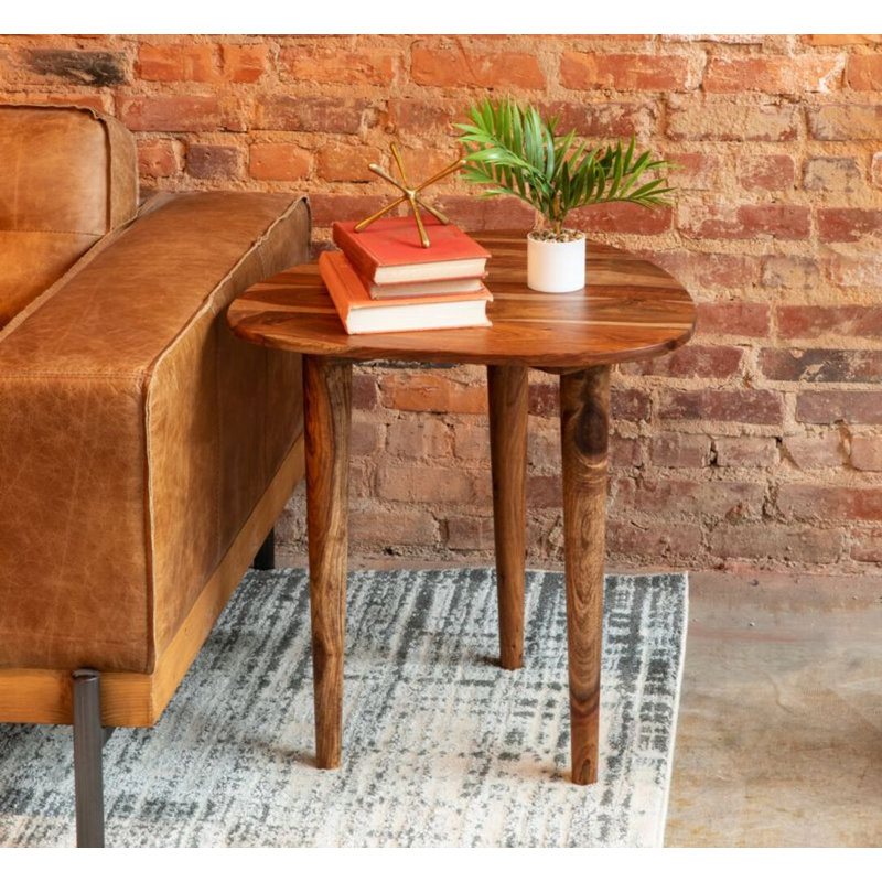 Table d'appoint 23 po Nahima en bois de rose avec finition naturelle