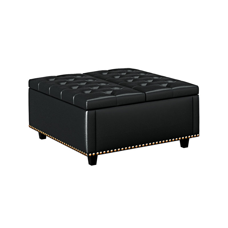 Banc de rangement en tissu, Noir
