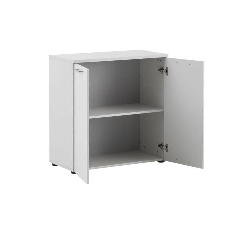 2 -Door 1 -Shelf Vertical Filing Cabinet, Light Grey