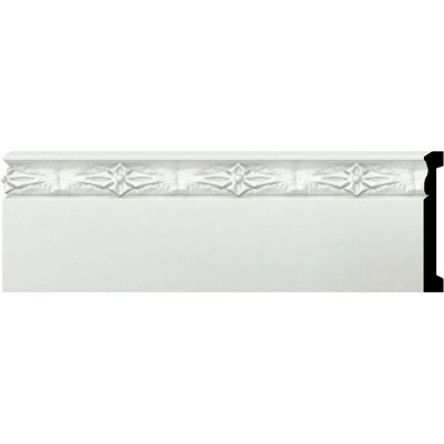 Endurathane Sussex Baseboard Moulding, 4"H x 5/8"P x 94 1/2"L, Factory Primed (2-Pack)