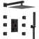 SmartTempFlow LCD Digital Shower System with Handheld Spray,12" Rainfall Shower Head  with Body Jet And Valve