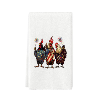 Red White Blue Kitchen Towel For 4th Of July Celebration, Polyester Hand Towel For Restaurant Decor, 23.6x15.7in White