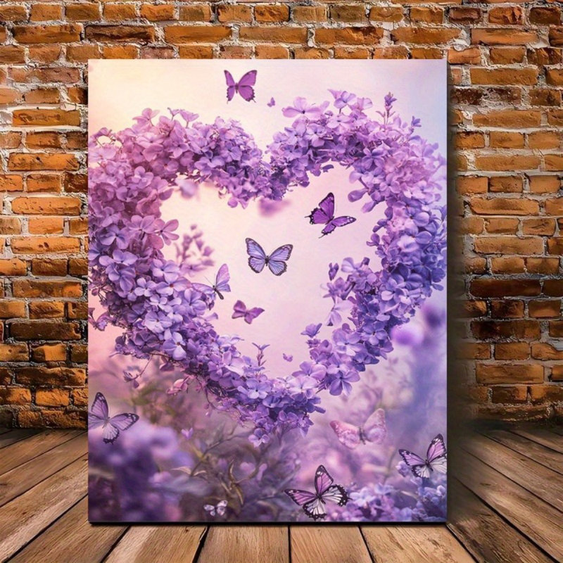 «Gentle Purple Heart», impression sur toile - Urban Studio, 24 * 16 pouces (60 * 40 * 2cm)