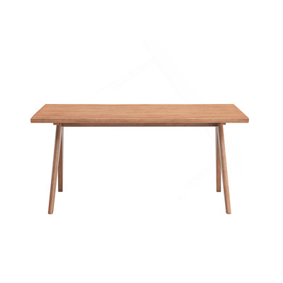 Table de salle à manger rectangulaire moderne en rotin avec finition naturelle pour les réceptions en plein air et une utilisation toute l'année