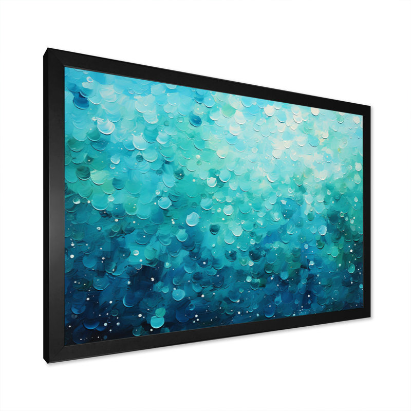 " Aqua Lagoon II ", 24" H x 32" W x 1" D, Black Single Picture Framed