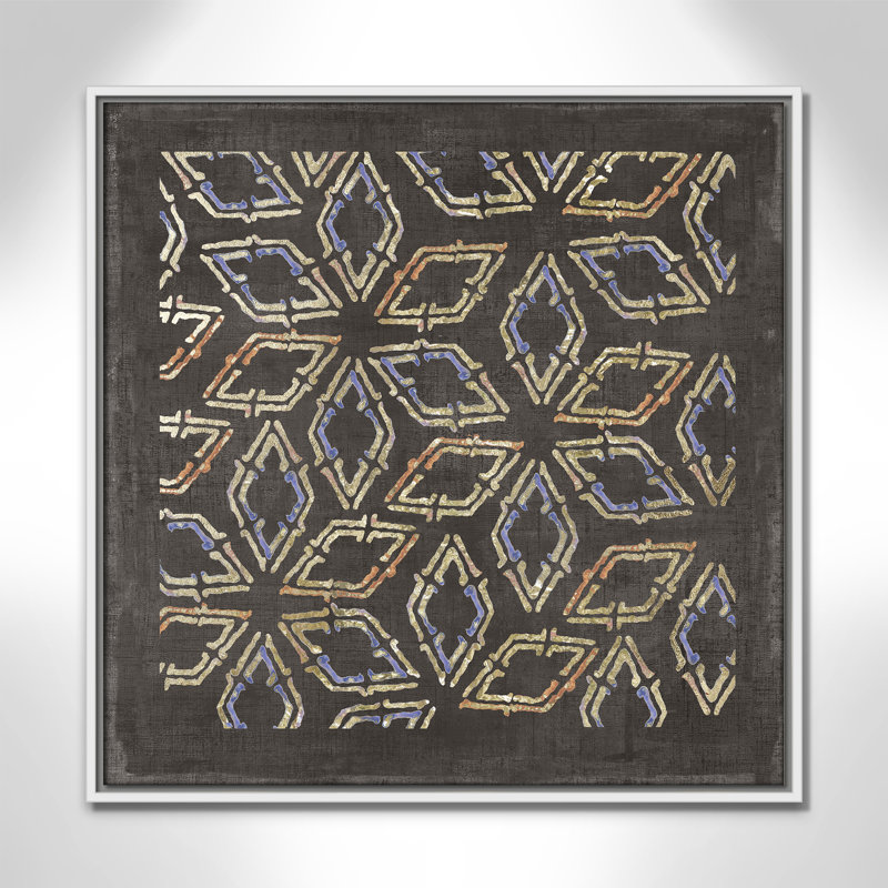 «Golden Folklore I» par Aimee Wilson, Blanc, H 25,5 po x l 25,5 po