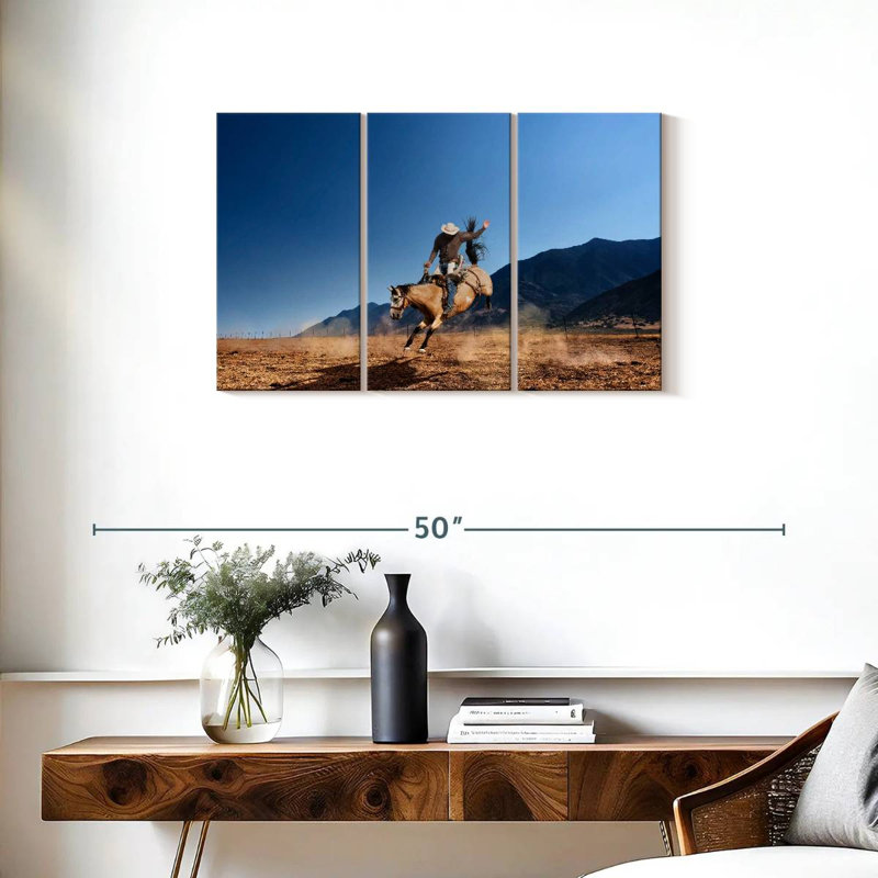 Lelar Western Cowboy, 20" H x 33" W