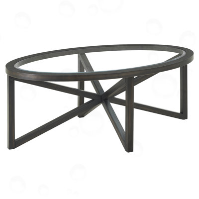 Modern Simple Glass Coffee Table, Tempered Glass Coffee Table Solid Wood