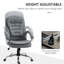 Chaise d'ordinateur à haut dossier en gris - hauteur réglable, rembourrage épais et siège de bureau ergonomique avec soutien lombaire confortable