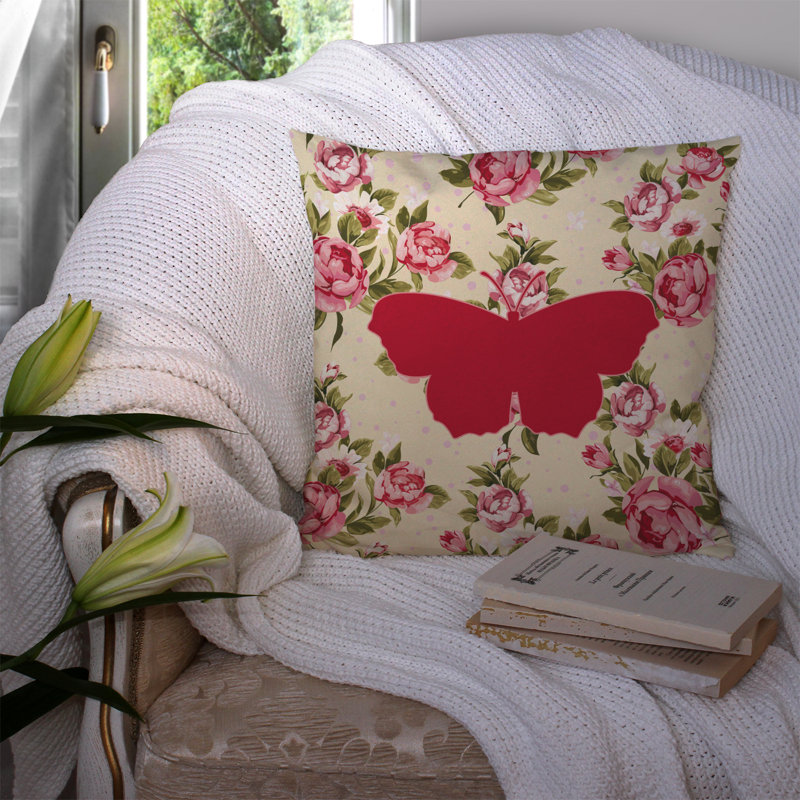  Coussin Butterfly Shabby Elegance, Jaune clair